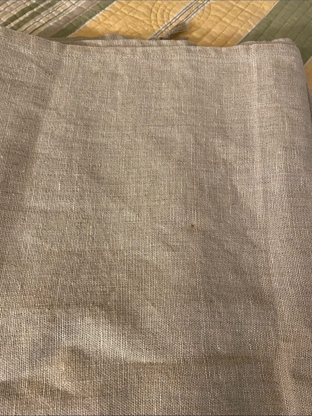 Pottery Barn Soft Gray Linen Fringe Table Runner